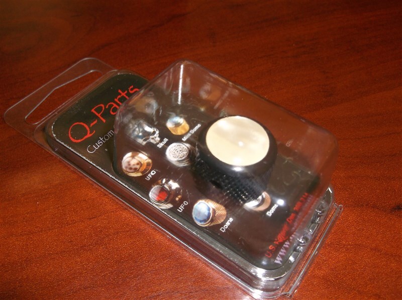 NEW - Q-Parts Dome Knob - WHITE PEARL ON DARK BLACK, KDBD-0149
