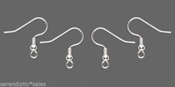 300 SILVER Plated Stainless Steel Ear Wires~Earrings French Hooks w/ Ball + Coil