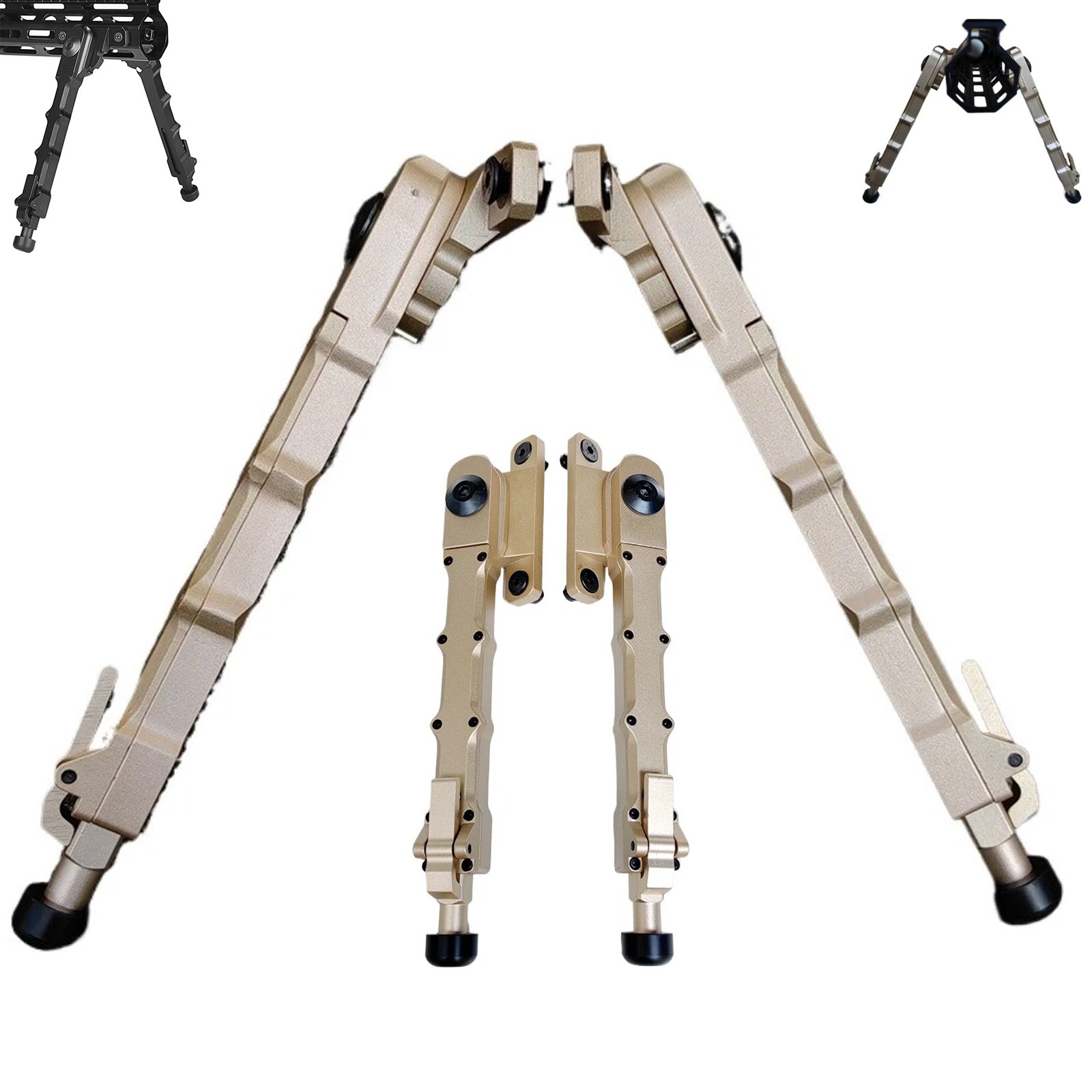 M-Lok Split Bipod Adjustable Tactical Stand Rifle Bipod V9 Hunting Lightweight