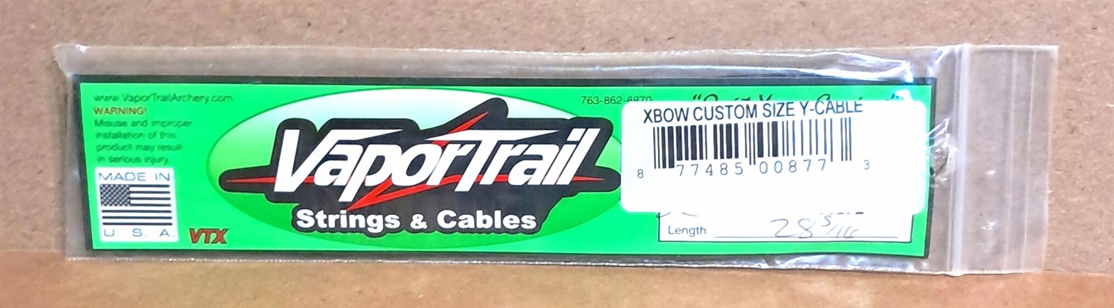 New VaporTrail Archery Custom Replacement Crossbow Y Cable - 28 5/16"