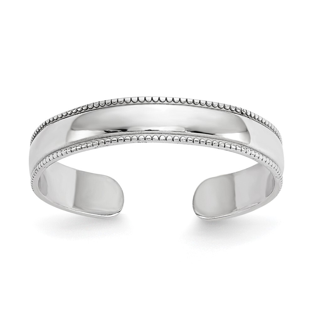 14K White Gold Milgrain Adjustable Toe Ring Gift for Mother