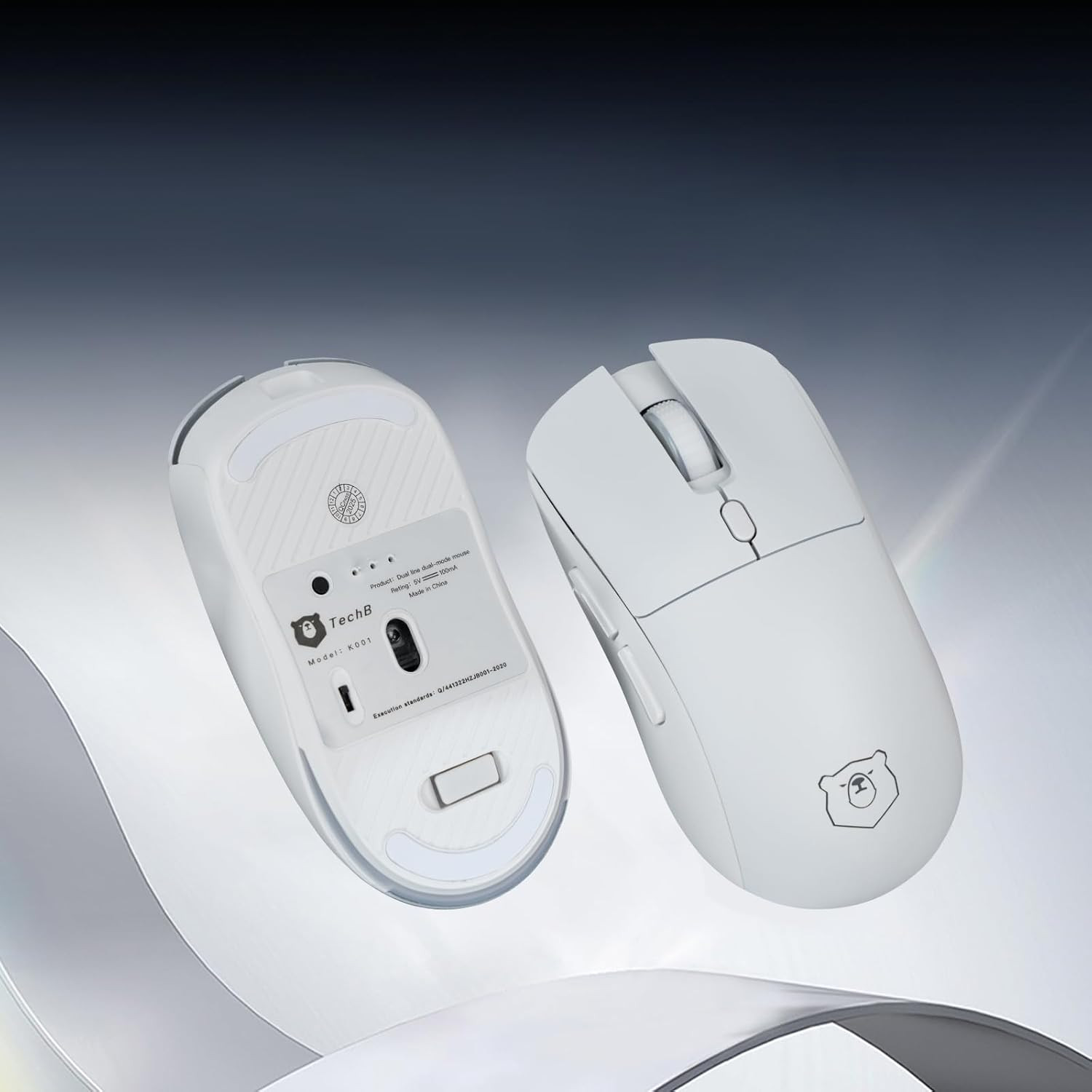 Gaming Mouse, Rechargeable Computer Mouse with with 2 Side Buttons, Type-C Adapt