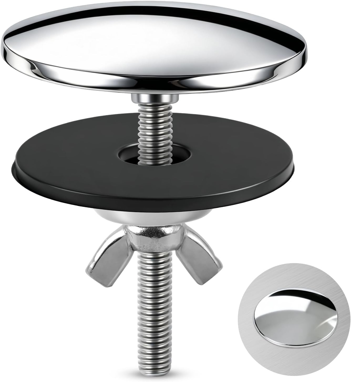 2 Inch Sink Hole Cover, Solid Metal Kitchen Faucet Hole Cover, Chrome | Tap Hole