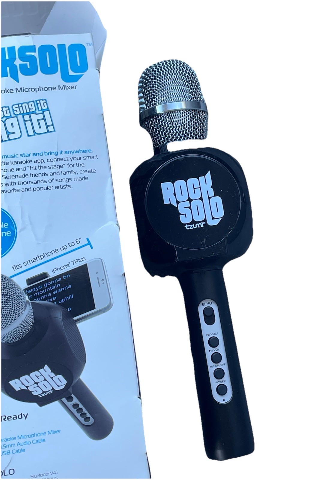 Rock Solo Karaoke Microphone Bluetooth Black by Tzumi W/ Box