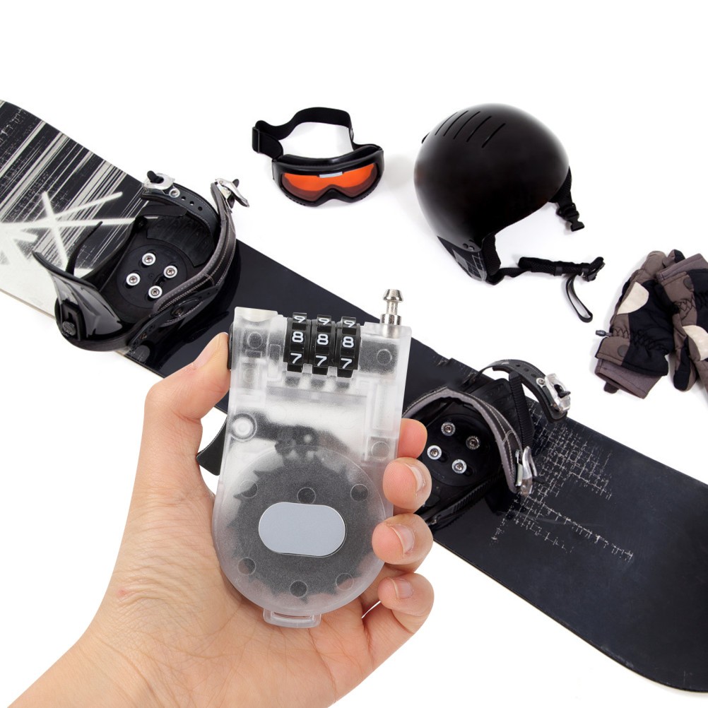 3 Pieces High-security Bike Lock Combination for Snowboard Ski Cable