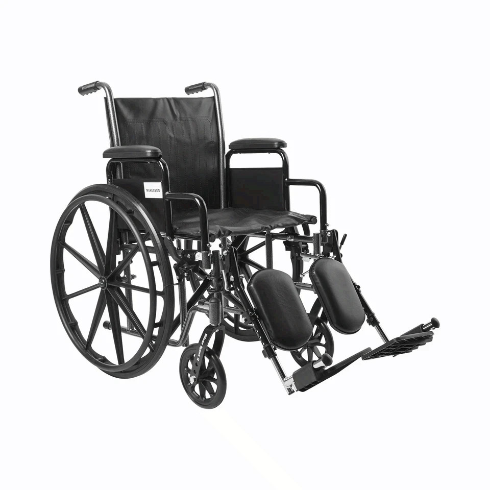 McKessonn Wheelchair Steel 18"W x 16"D Swing-Away Footrest 146-SSP218DDA-ELR