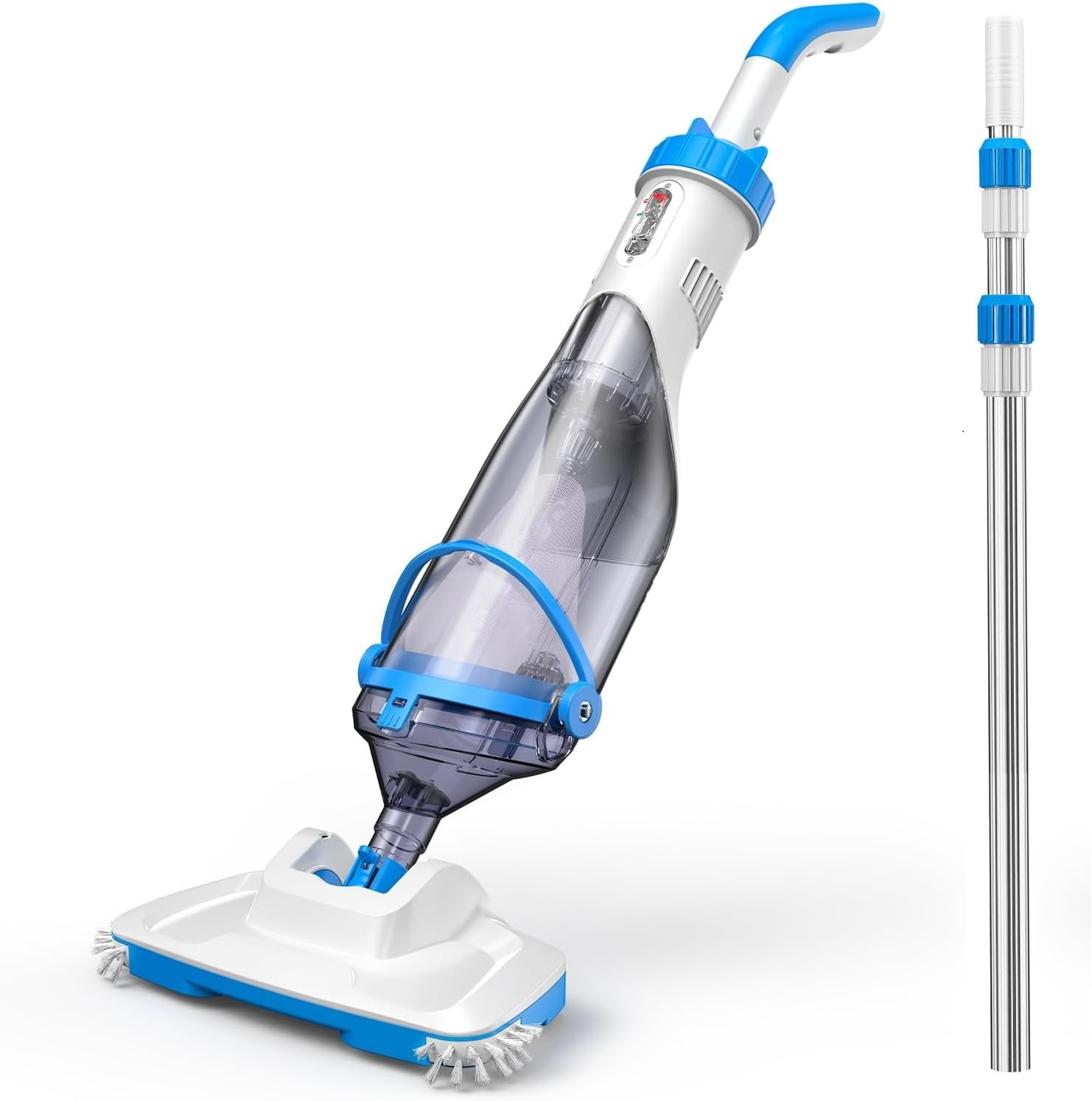 Cordless Pool Vacuum with Telescopic Pole, 60-Min Runtime, 18.5 GPM Suction