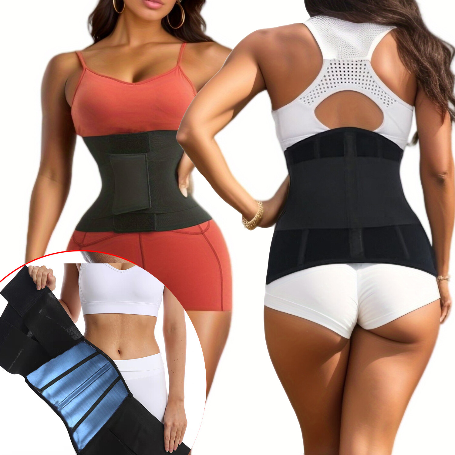 Waist Trainer for Women Workout Waist Cincher Trimmer Hourglass Body Shaper Belt