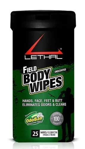 Lethal Field Body Wipes (25-Pack) Scent Eliminator Unscented
