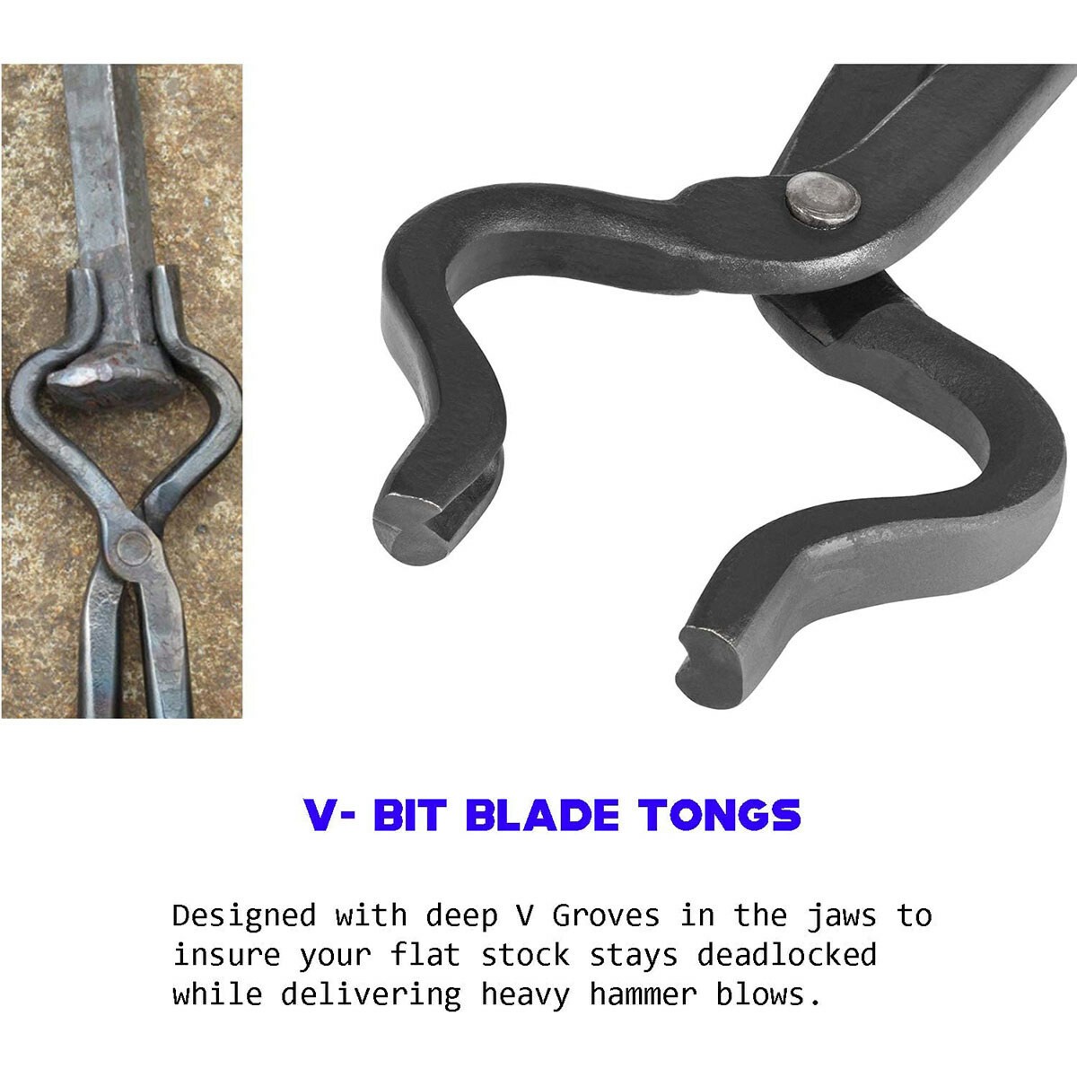 Knife Making Blacksmith Tongs Set 4pcs Forge Bladesmith Tools for Beginners