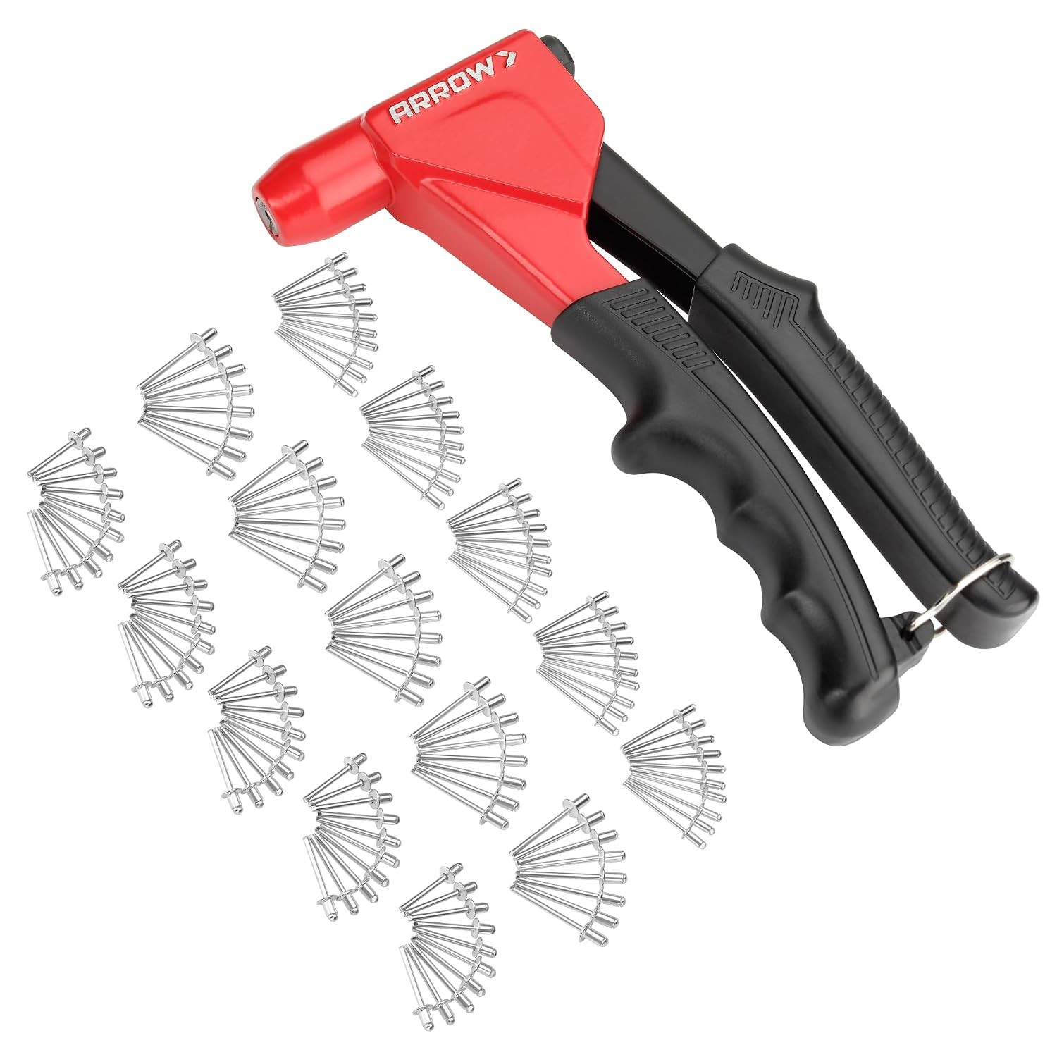 Headless Pop Rivet Gun Kit with 150Pcs Rivets One-Handed Rivet Gun Tool Set