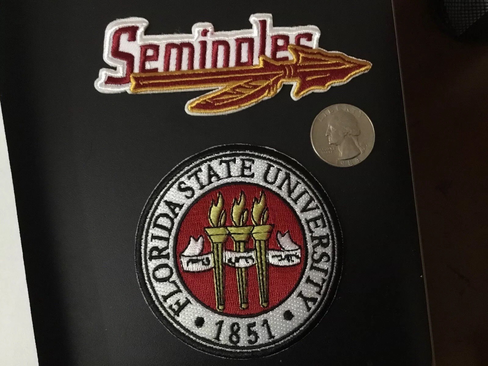 (2) FSU FLORIDA STATE SEMINOLES Vintage Embroidered Iron On Patches Patch lot