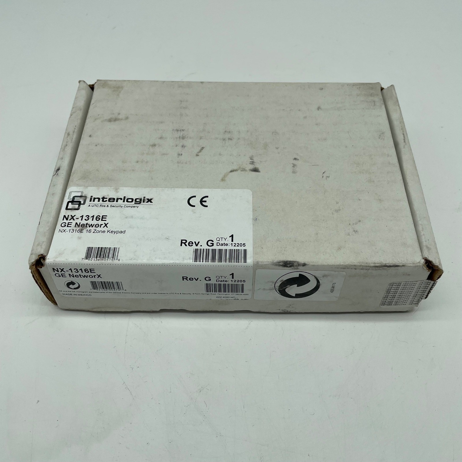 Interlogix GE NetworX NX-1316E 16 Zone LED Keypad White Security Alarm System