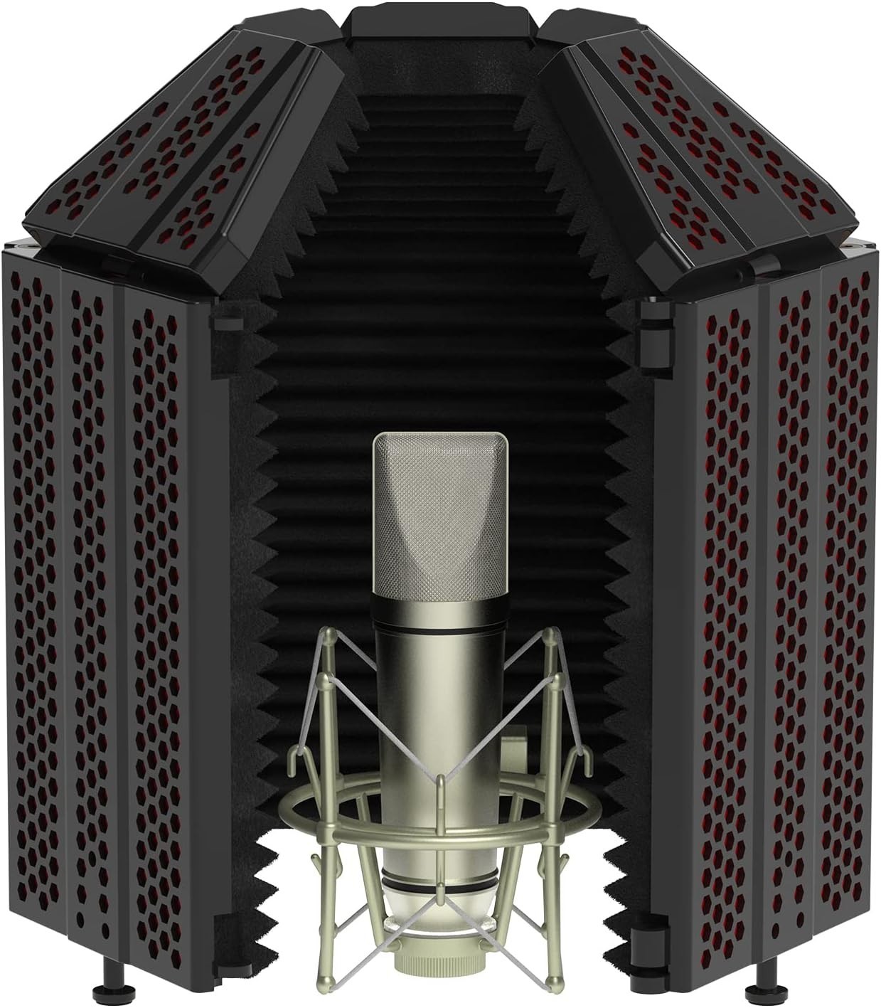 High-Density Multi-Panel Microphone Isolation Shield for Studio Recording