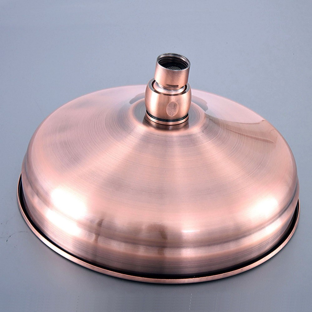 Antique Red Copper Shower head 8 inch Round Bathroom Rainfall Shower Head Zhw374