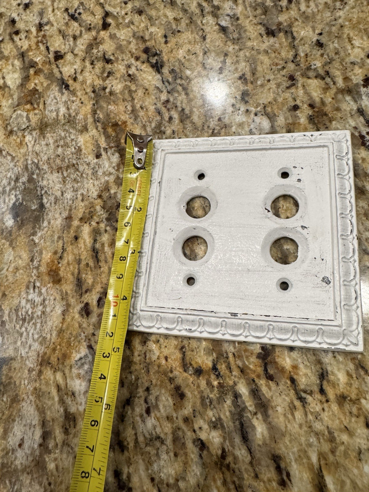 Vintage Metal Double Push Button Switch Plate