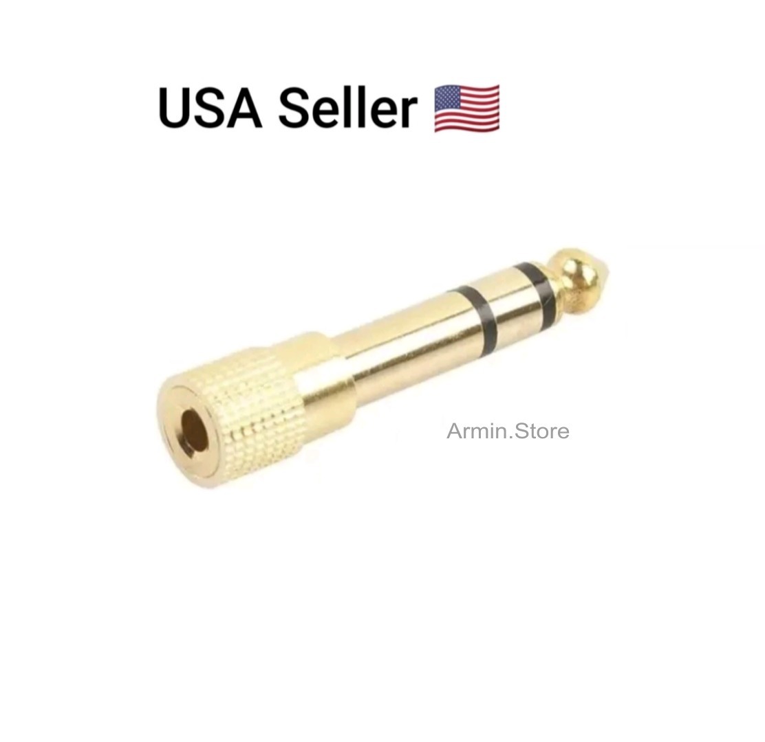 6.35mm Male to 3.5 mm Earphone Adapter plug 1 Male for 2 Female Audio Splitter