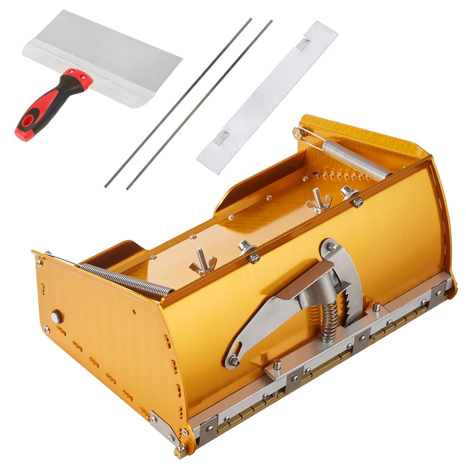 Drywall Flat Box, 10-Inch Wide Quick Clean, Aluminum Finishing Mud Box for Plast