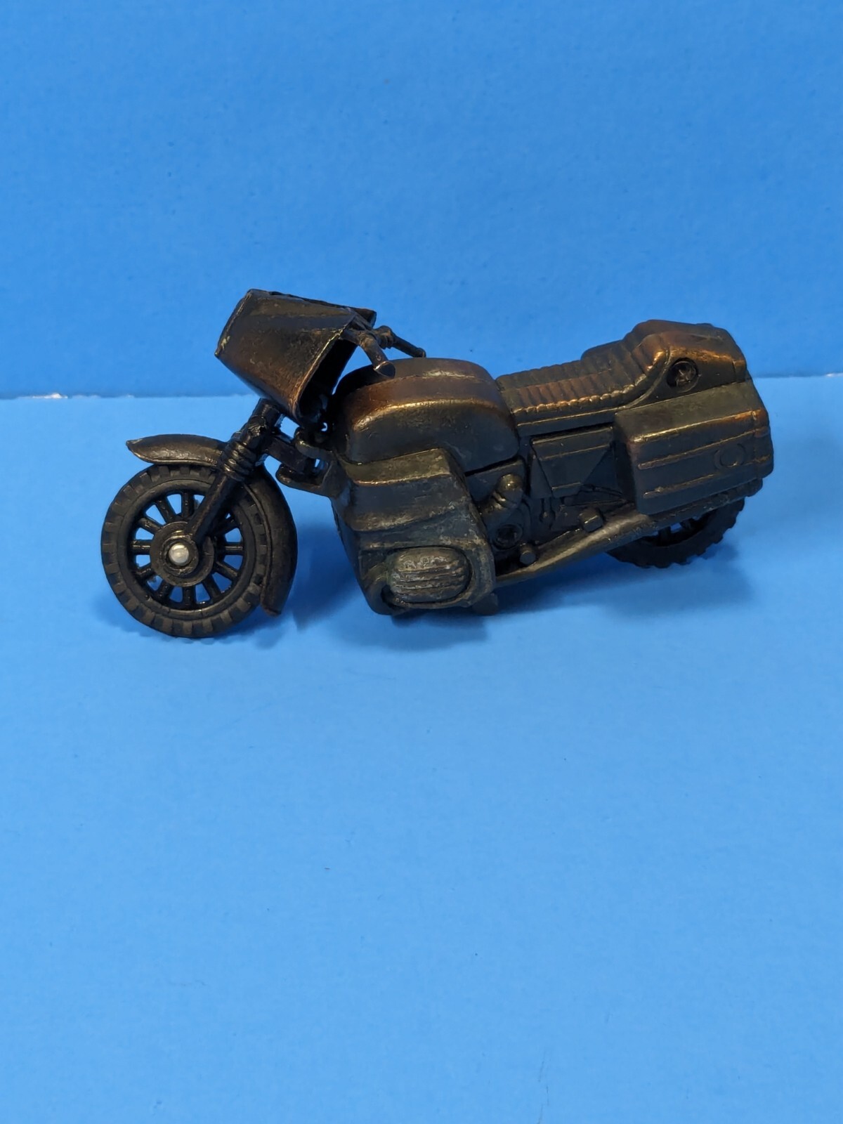 Vintage Motorcycle Miniature Bronze Die Cast Metal Pencil Sharpener