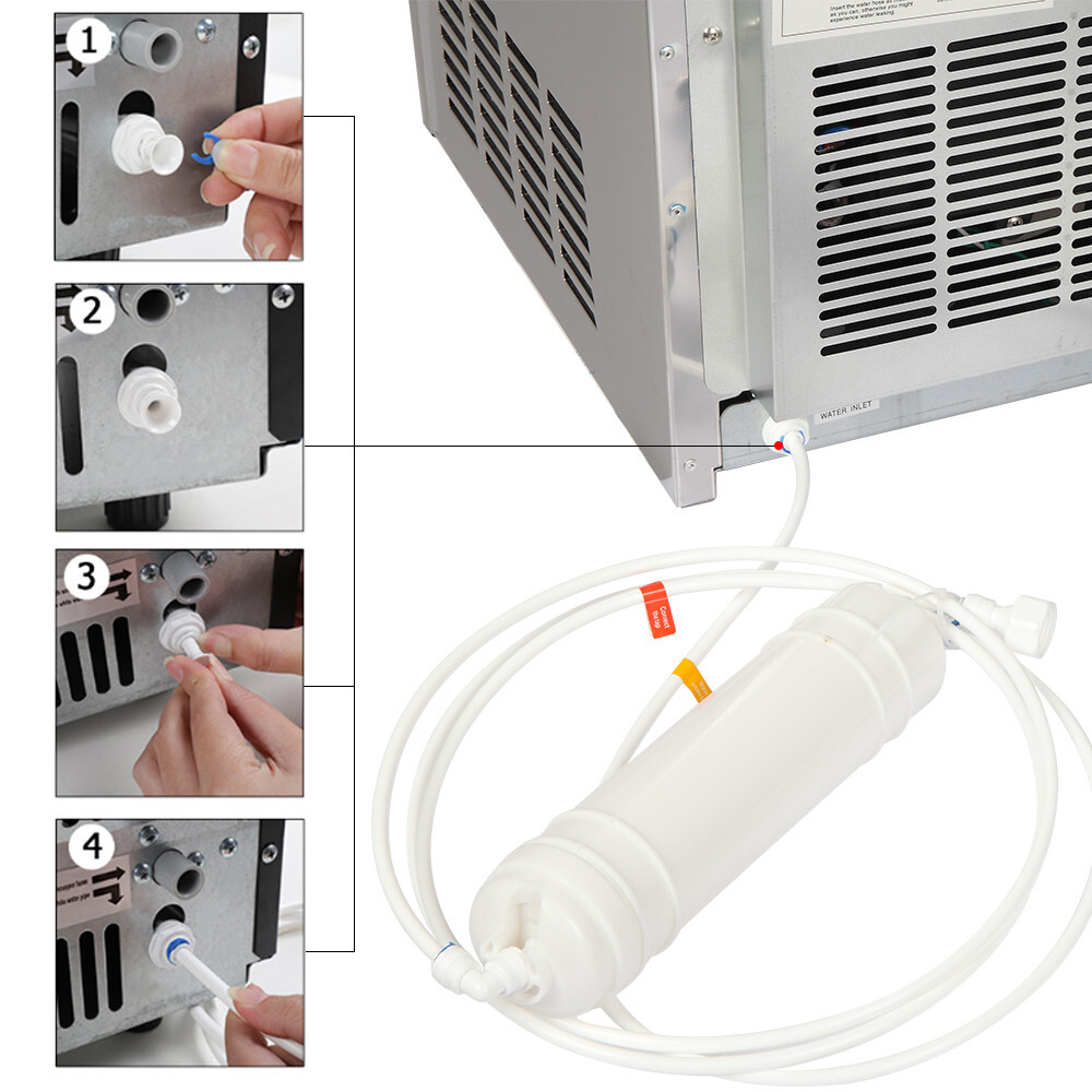 110lbs/24h Commercial Built-in Ice Maker Machine Display Ice Cube Machine 110V