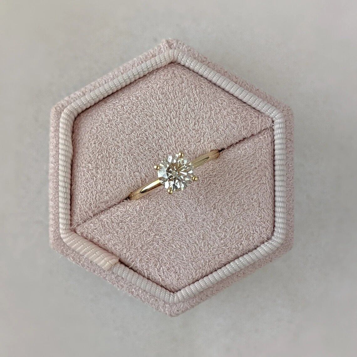 Diamond Wedding Ring Semi Mount Round Setting 0.15 Ct Real Solid 14K Yellow Gold