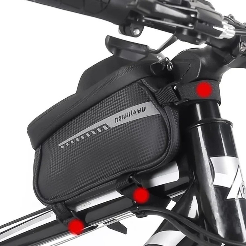 Waterproof Bike Front Frame Bag Touch Screen Visor Cycling Storage Phone Holder