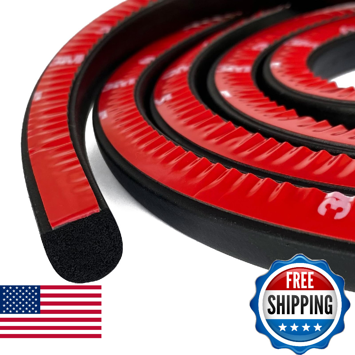 Aroilder Solid Foam Rubber Weather Stripping, Self-Adhesive D Shape EPDM Rubber