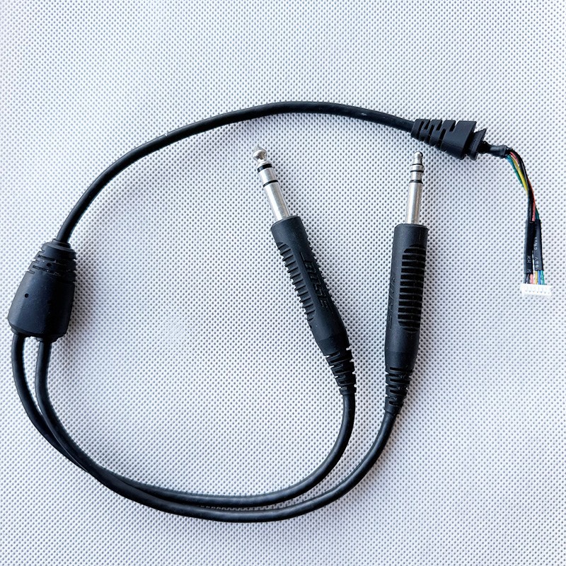 Genuine Double Twin Dual Plug Adapter Cable for Bose A20 Aviation Headset Stereo