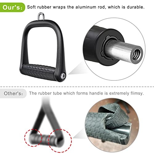 D Handle Cable Attachment, Cable Attachments for Gym, Non-Slip Diamond Pattern