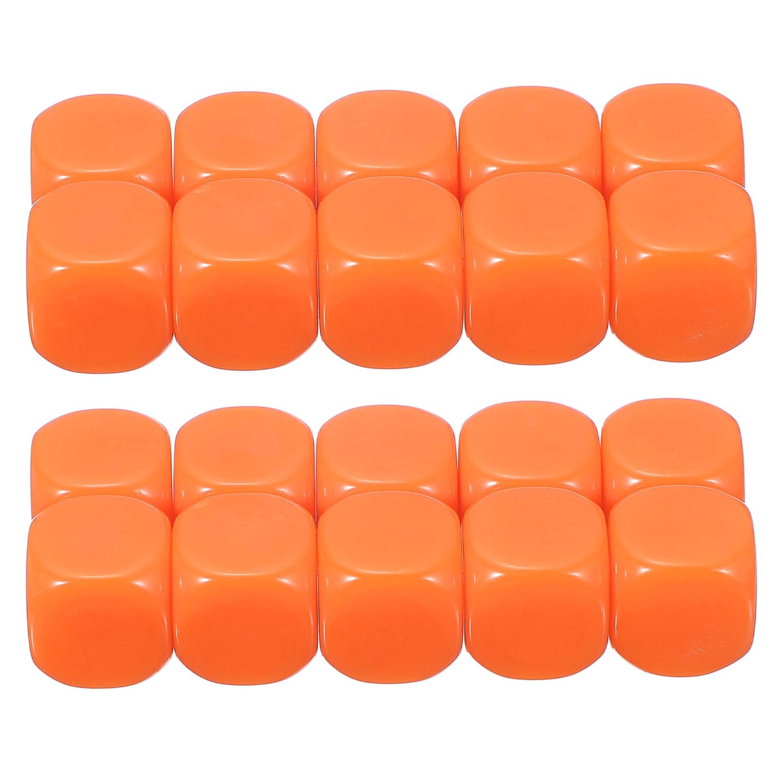 16 mm Dice Blank 100 Pcs Rounded Corner with Smoothed Surface Orange