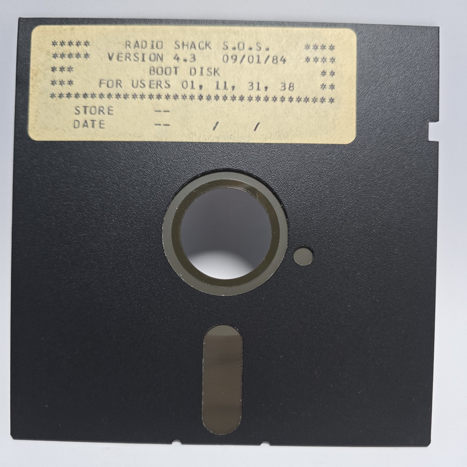 Radio Shack S.O.S. Version 4.3 Boot Disk TRS-80 Vintage Untested