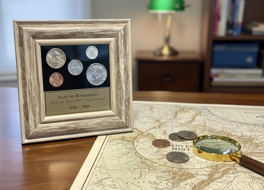2006 US Mint Uncirculated Coin Set - 100th Anniversary Denver Mint - Framed with
