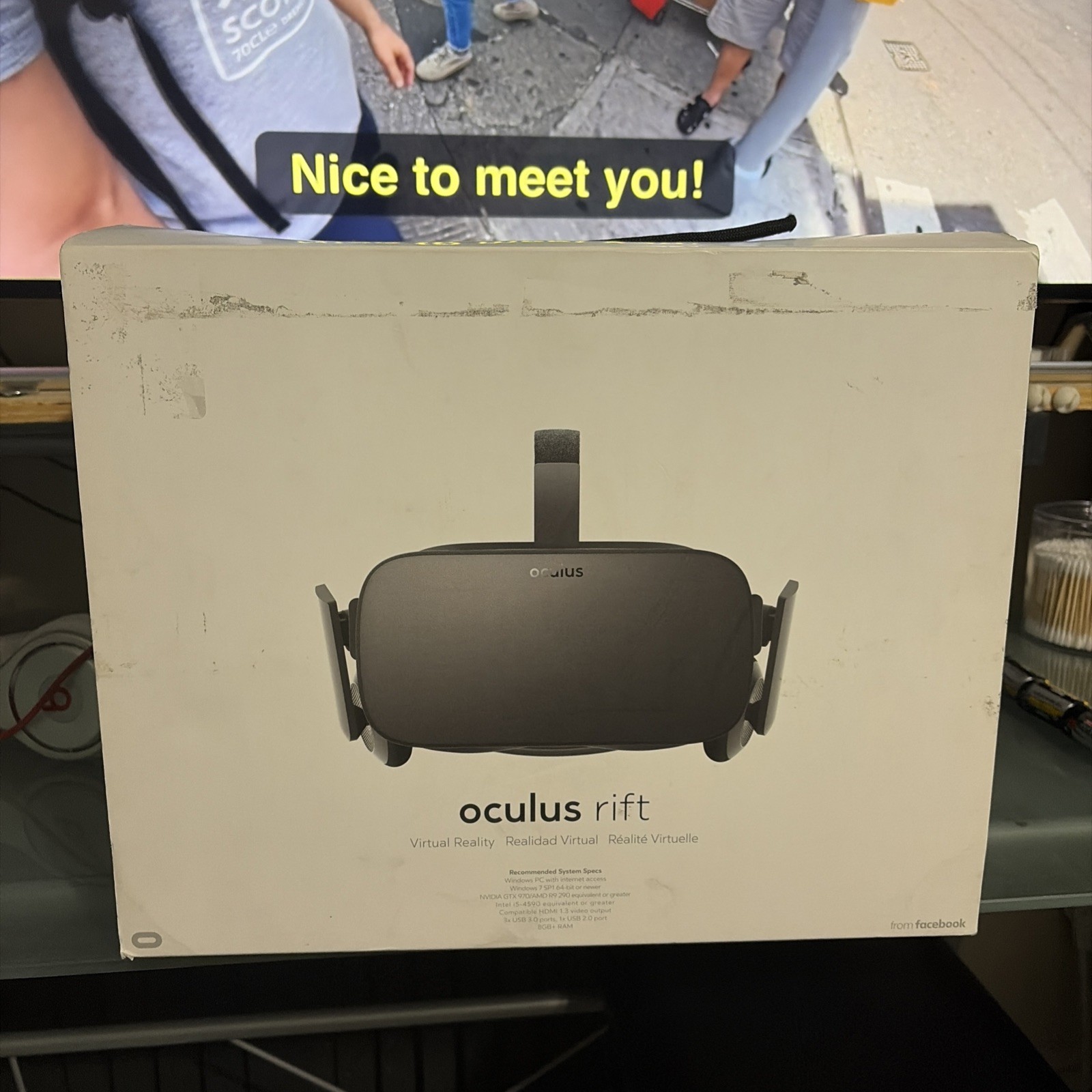 Oculus Rift VR CV1 System C4-A Headset TO-L & TO-R Controller x3 3P-A Sensors