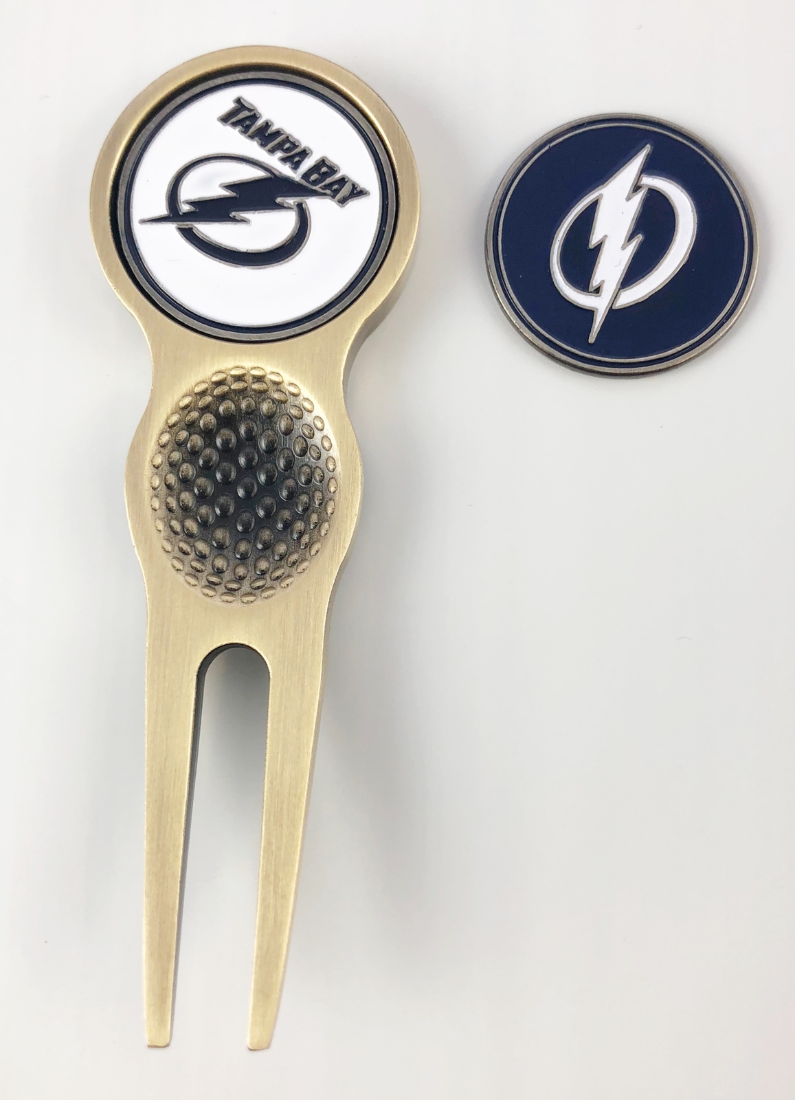 NHL Golf Divot Repair Tool + Ballmark Tampa Bay Lightning Bronze Tool