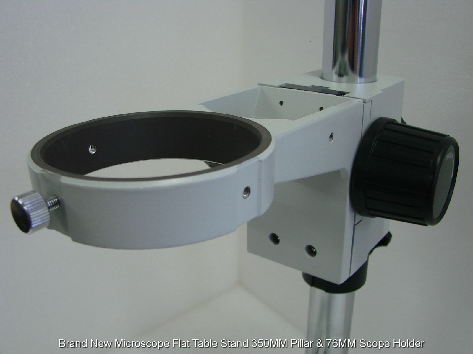Brand New Microscope Flat Table Stand 350MM Pillar & 76MM Scope Holder