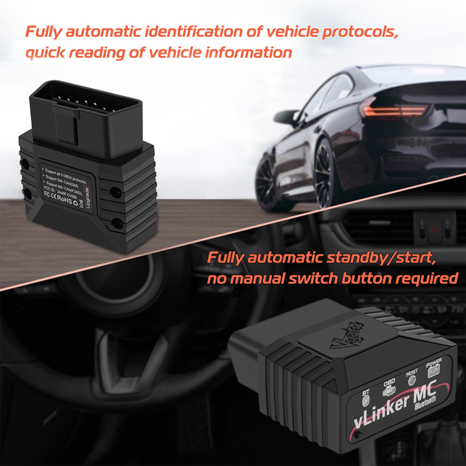 Vgate vLinker MC Bluetooth OBD2 Diagnostic Scanner Tool for Android & Windows