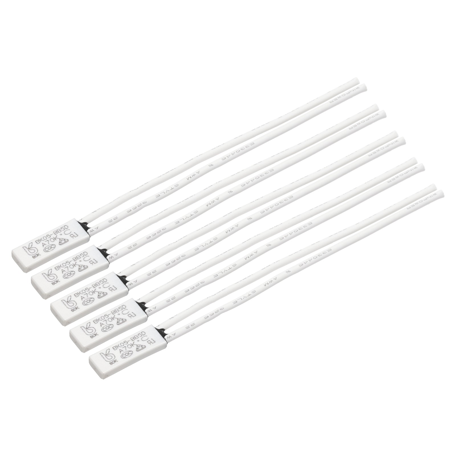 5Pcs KSD9700 Thermostat, 70C N.O 2A Bimetal Normally Open Thermal Protector