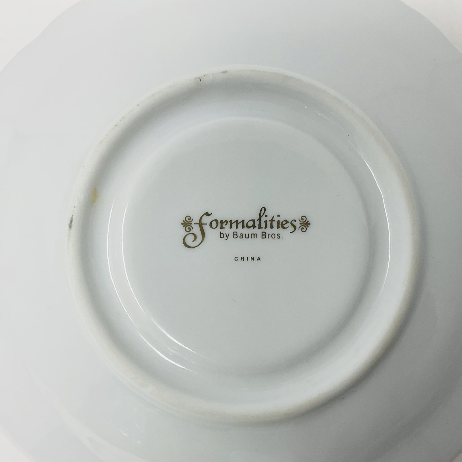 Baum Bros Formalities Night Light Tea Cup & Saucer Fruit Pattern Gold Rim Dining
