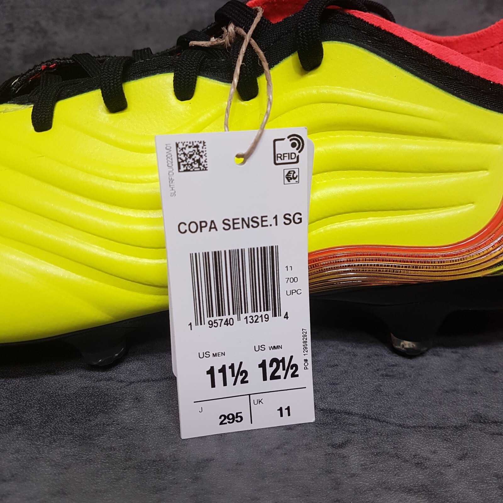 ADIDAS Copa Sense.1 SG Soccer Cleats Mens Size 11.5 Yellow Black Red GY8935