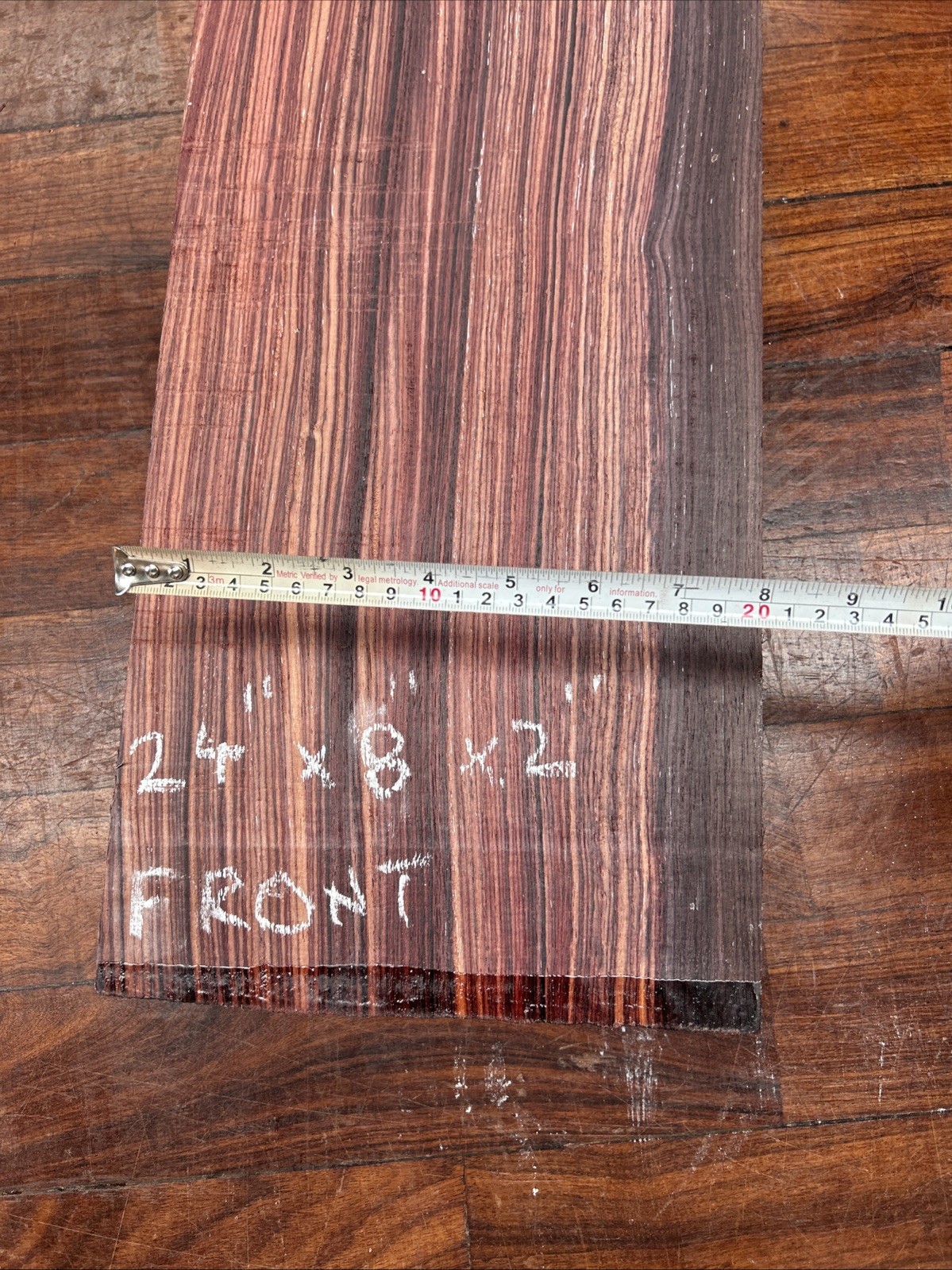 Indian Rosewood Blank 24” X 8” X 2”. SAME ITEM