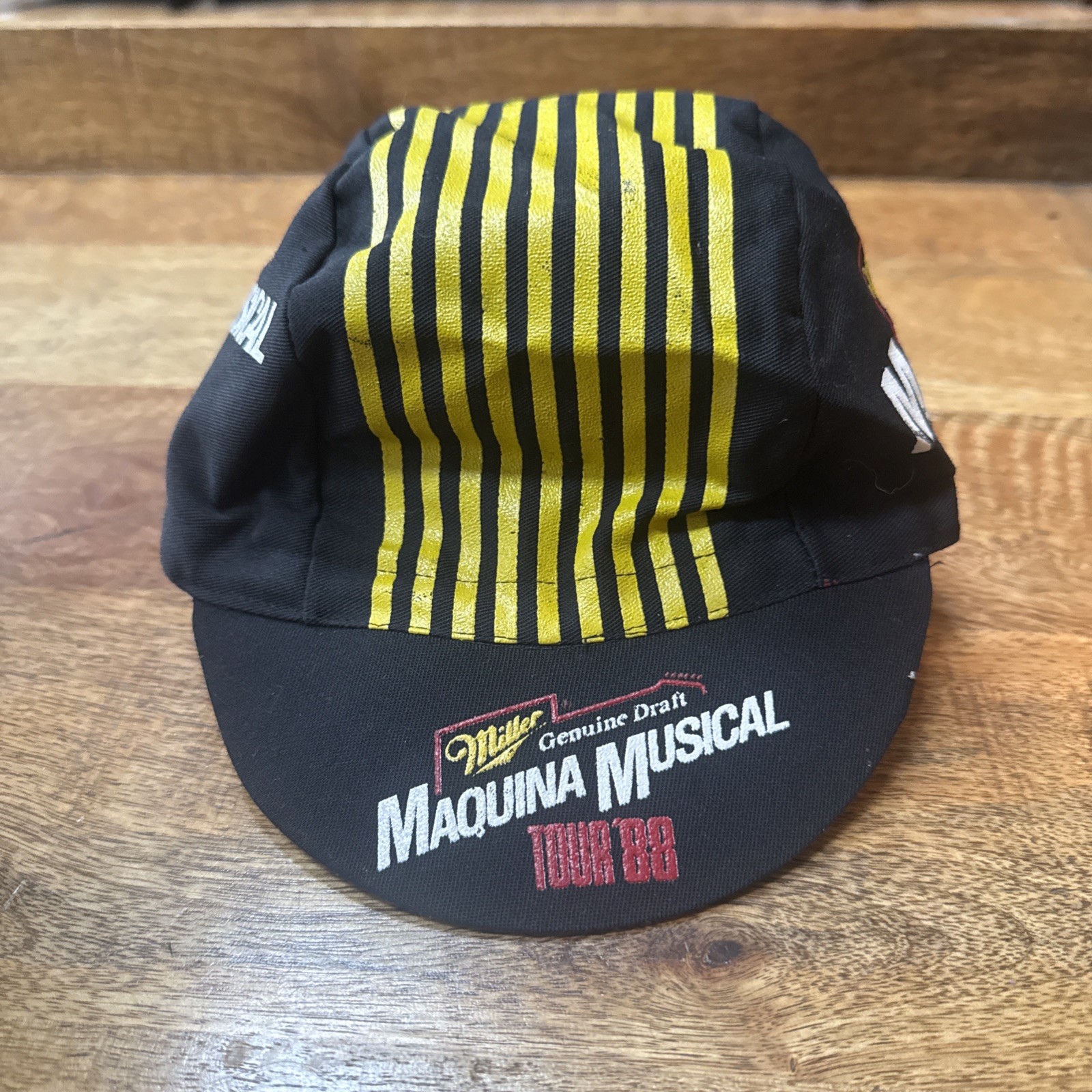 Vintage Miller Genuin Draft Beer Maquina Musical Tour 1988 Bicycle Hat