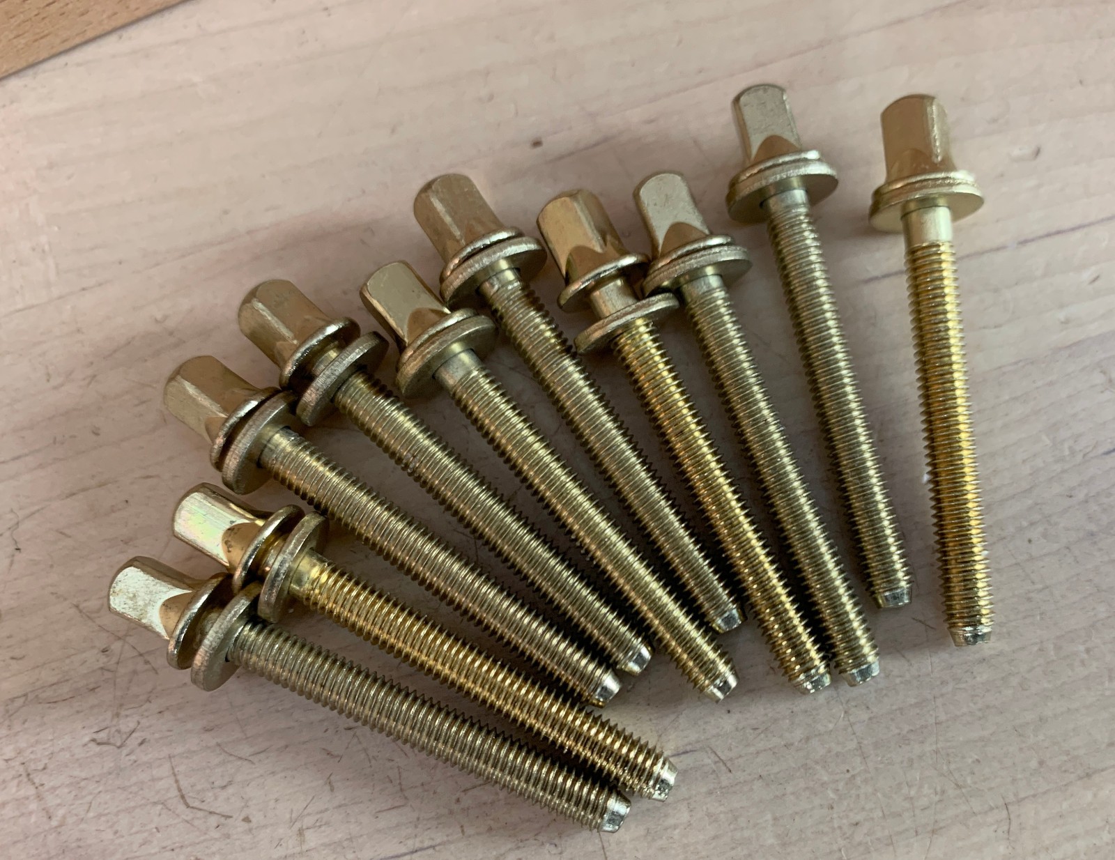 DW DRUM WORKSHOP Lot of 10x TP30 1-5/8-In. TENSION ROD Snare Drum Tom Parts Gold