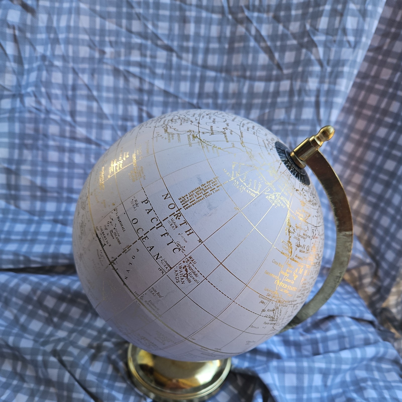 Pink & Gold 11” World Globe with Stand