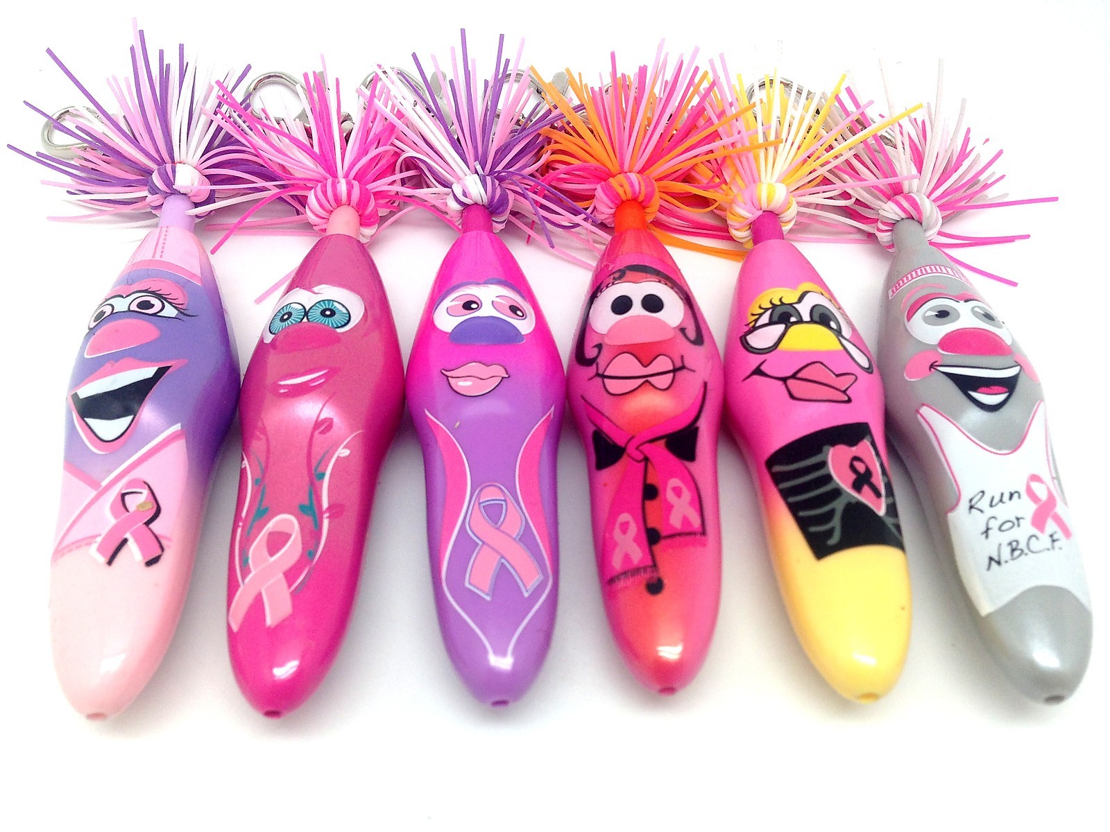 Kooky Klickers Breast Cancer Survivor Pen Keychain Beauty Courage Peggy Zan 6 Pk