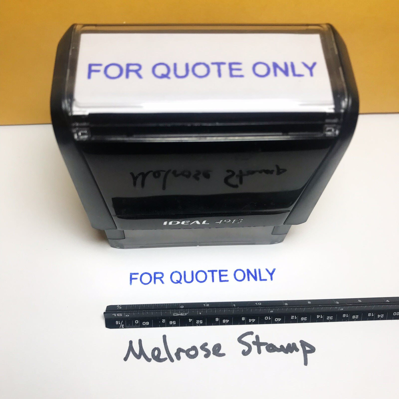 For Quote Only Rubber Stamp Blue Ink Self Inking Ideal 4913