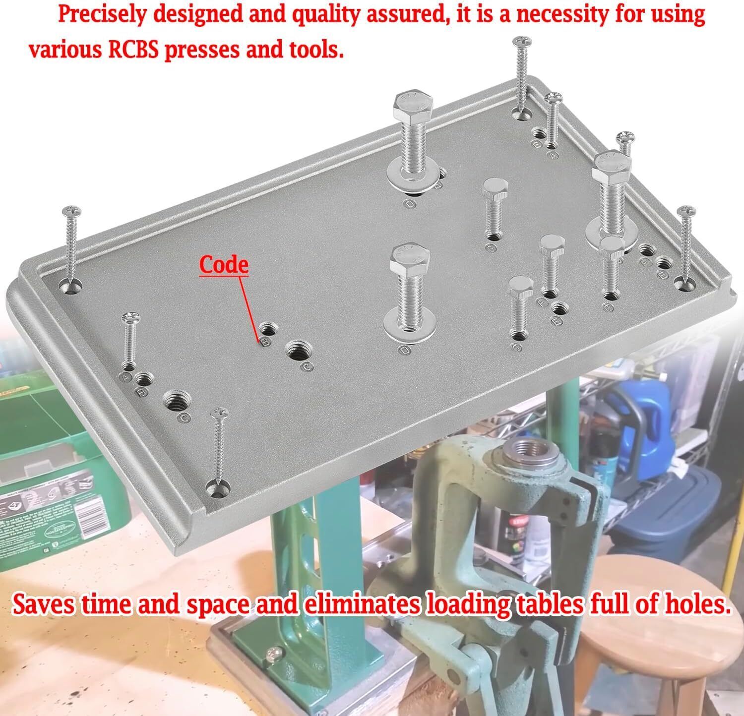 For RCBS Cast Aluminum 9282 Accessory Base Plate 3 Grey Shell Holder Accessory
