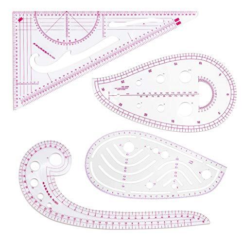 Clear Metric Sewing Ruler Set  French Curve Pattern Making Ruler Kit