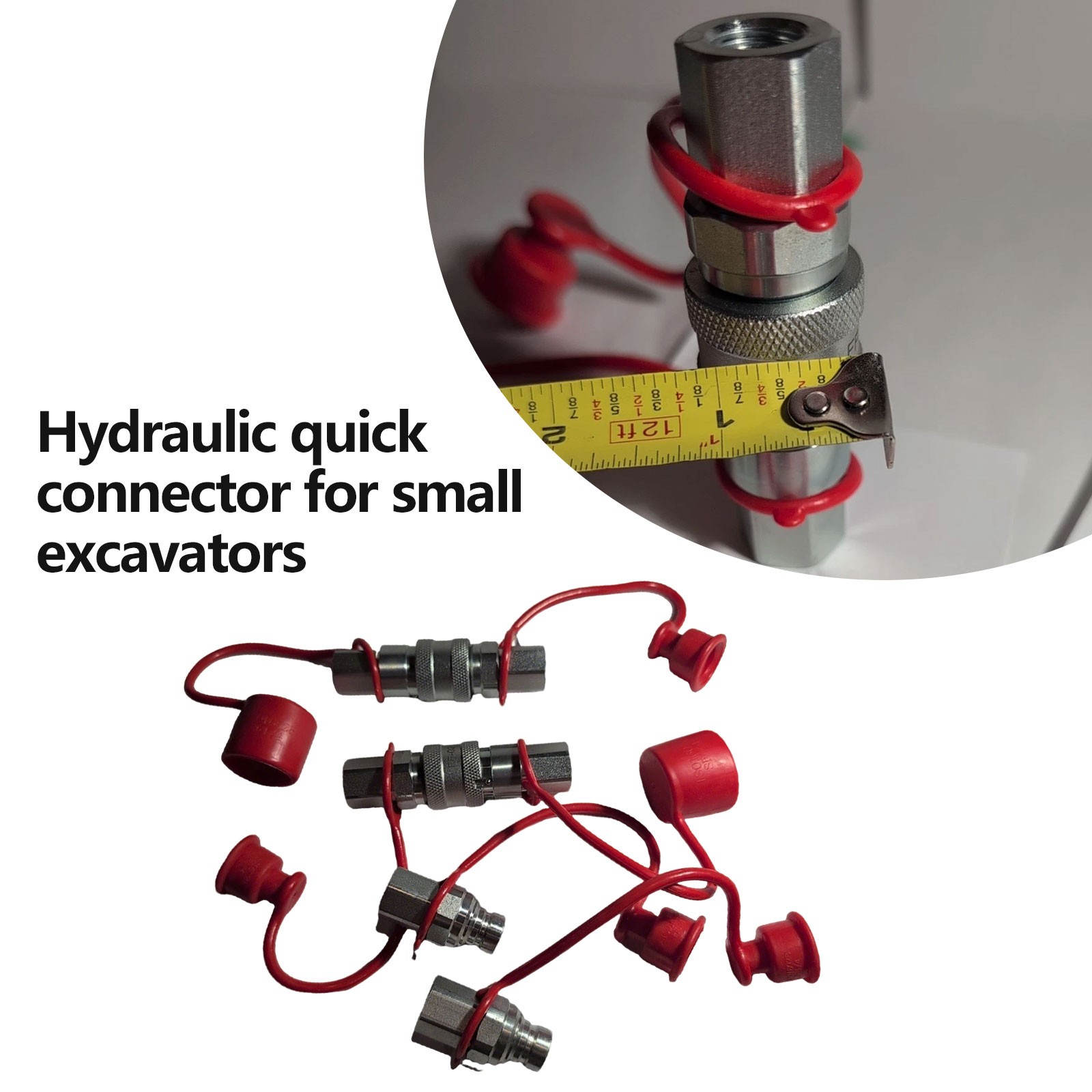 Chinese Mini Excavator Hydraulic Quick Connects Flat Face Set 1/4" M14