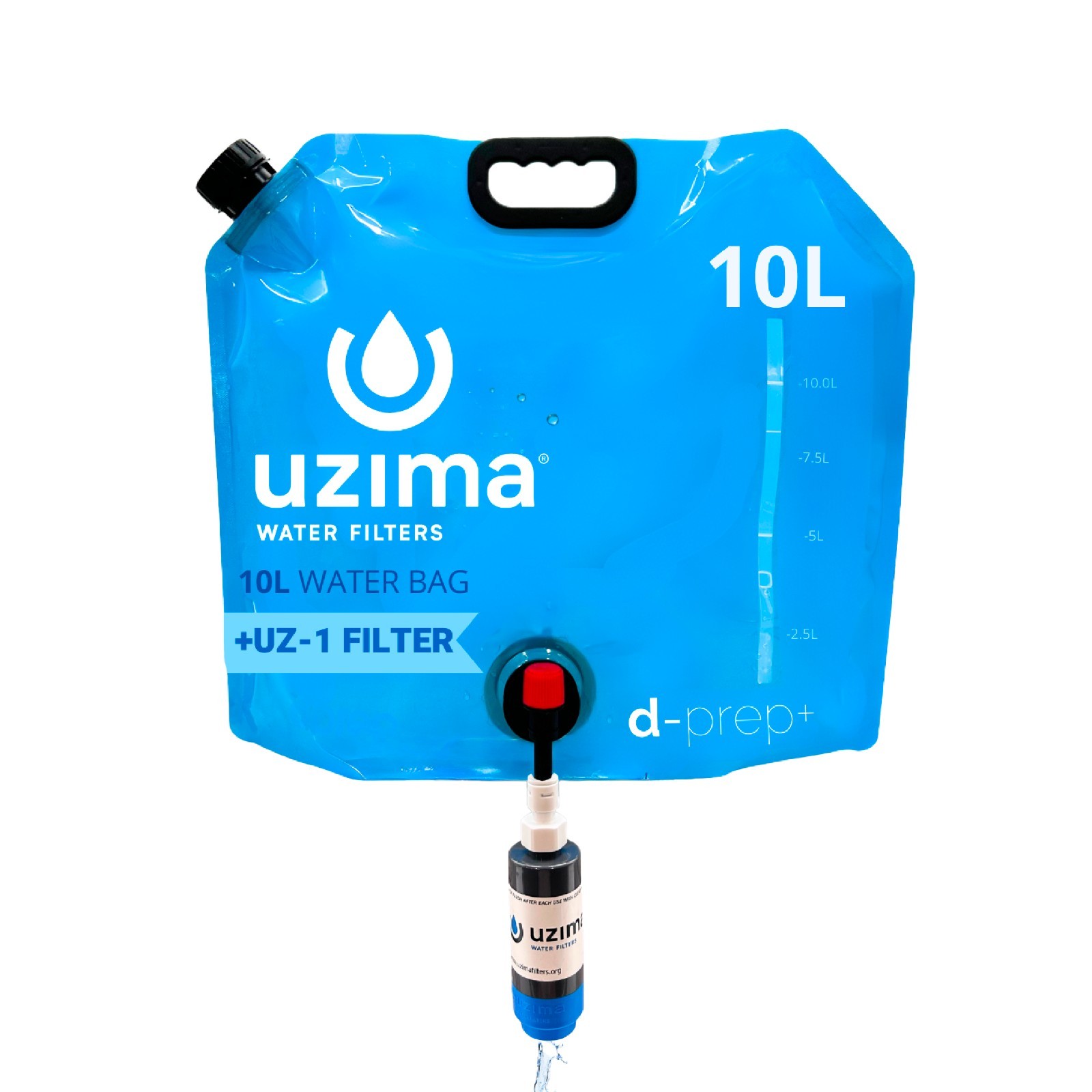 Uzima D-Prep+ Collapsible Water Filtration System – 10L Gravity Filter