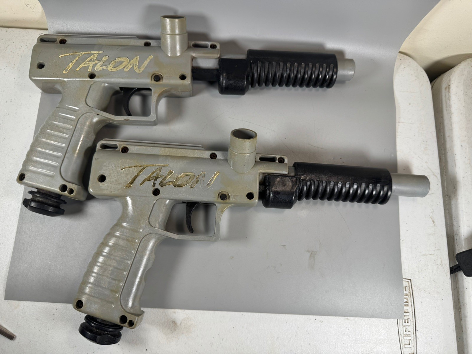 Vintage Brass Eagle Talon Paintball Pistol CO2 Marker Lot 2 Untested